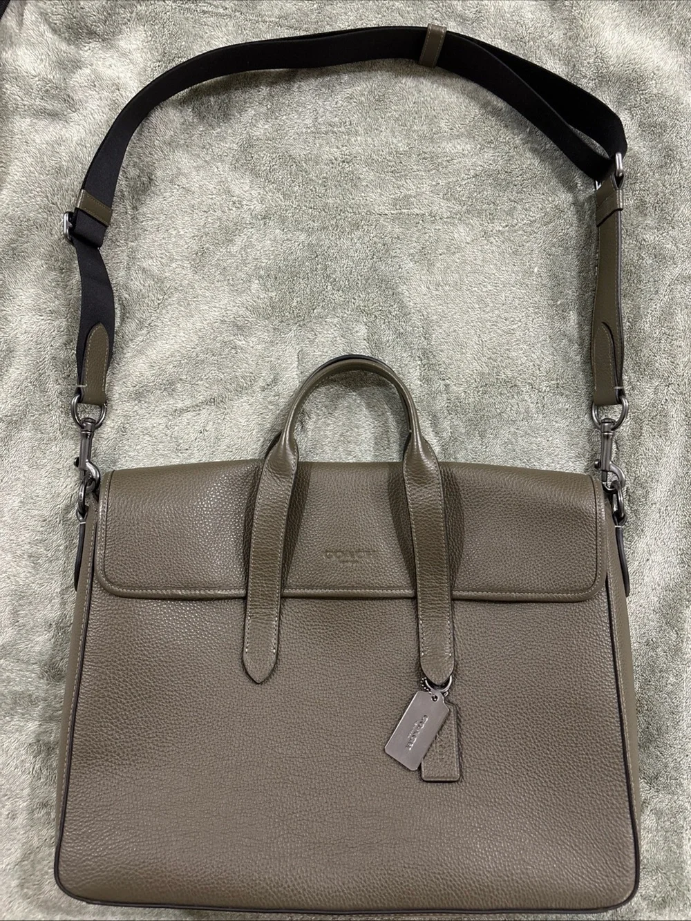 Coach Men's Leather Briefcase Bag with Removable Strap